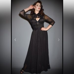 New Unique Vintage x I Love Lucy Duster in black dot mesh